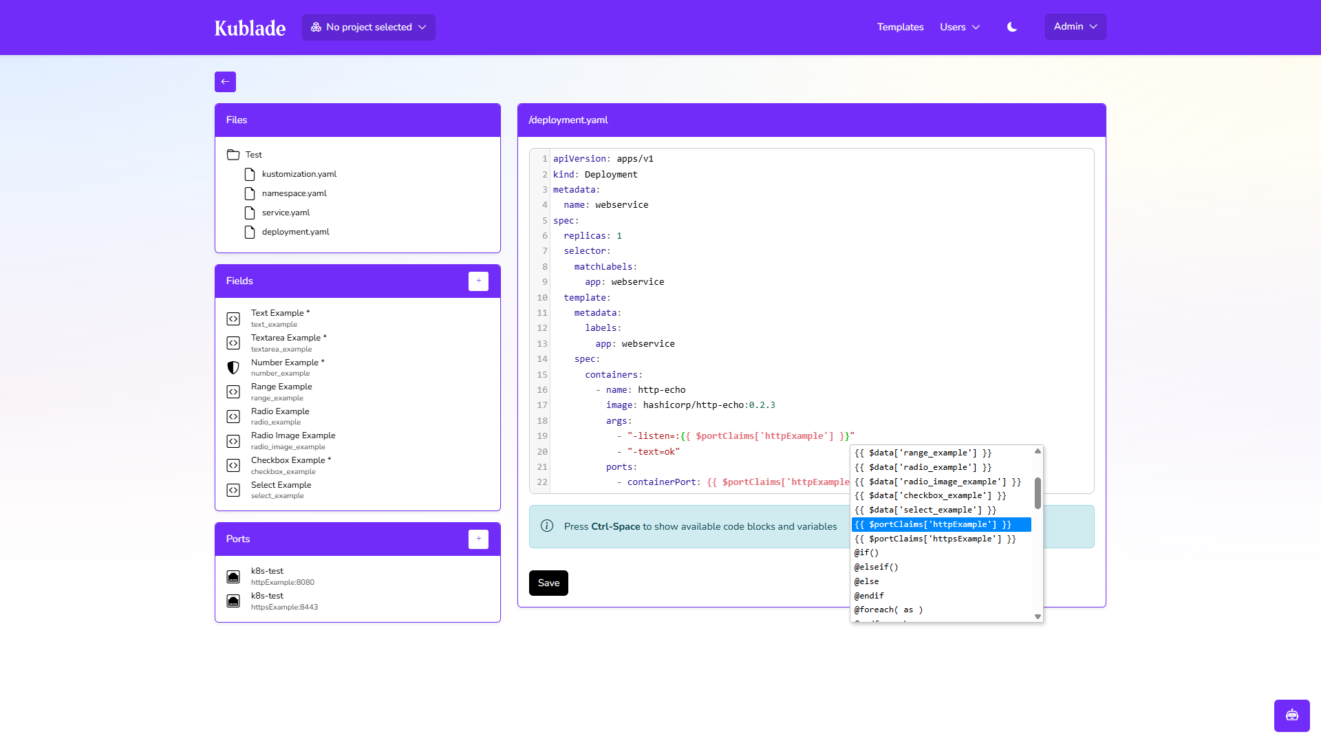 Editor screenshot